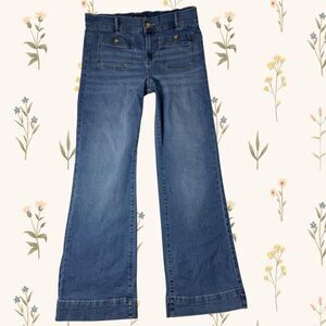 Nanette Lepore Belle High Rise Bootcut Denim Jeans Medium Wash 70s Boho 12